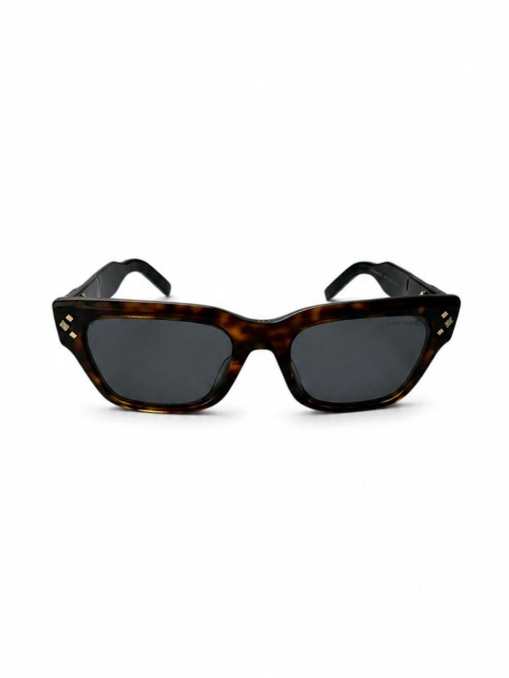 Christian Dior CD Diamond Tortoise Rectangular Sunglasses - Picture 1 of 11